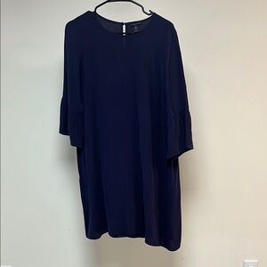 Eileen Fisher Purple Tunic Silk Dress with Ruffle Sleeves